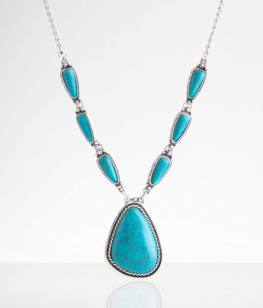 boutique by BKE Turquoise Pendant Necklace front view