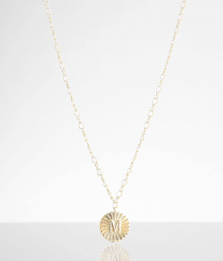 BKE 14k Gold Plated M Necklace front view