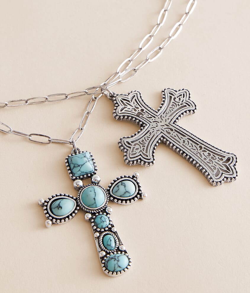 2 Pack Cross Necklace Set