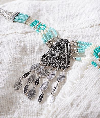 Sterling & Stitch Western Seed Bead Statement Necklace front view
