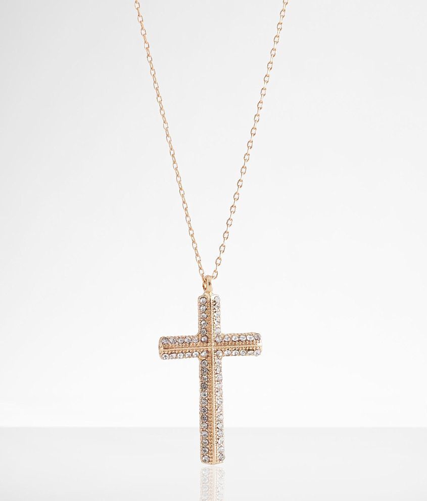 boutique by BKE Glitz Cross Necklace front view