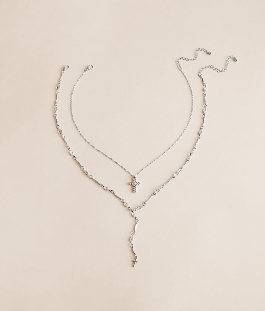 2 Pack Double Cross Necklace Set - thumbnail 4