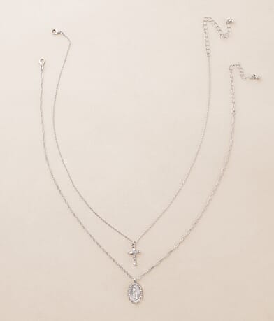 BKE 2 Pack Cross Necklace Set front view