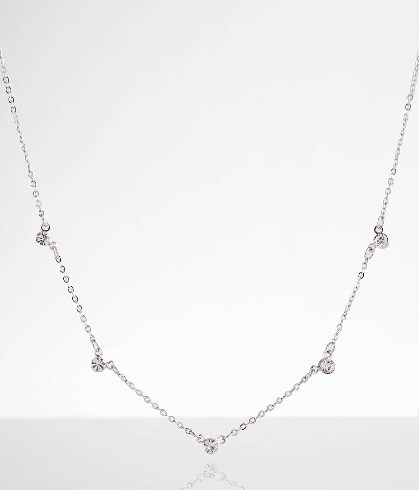 Dainty rhinestone necklace discount
