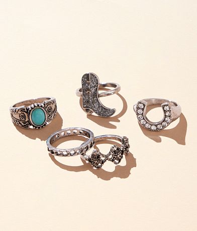 boutique by BKE 5 Pack Western Ring Set front view
