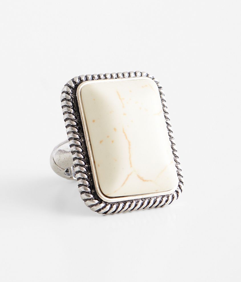 boutique by BKE Howlite Statement Ring front view