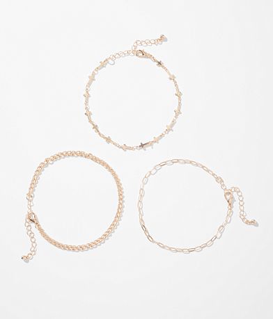 boutique by BKE 3 Pack Cross Ankle Bracelet Set misc detail 1 view