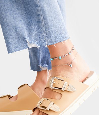 boutique by BKE 3 Pack Western Ankle Bracelet Set front view