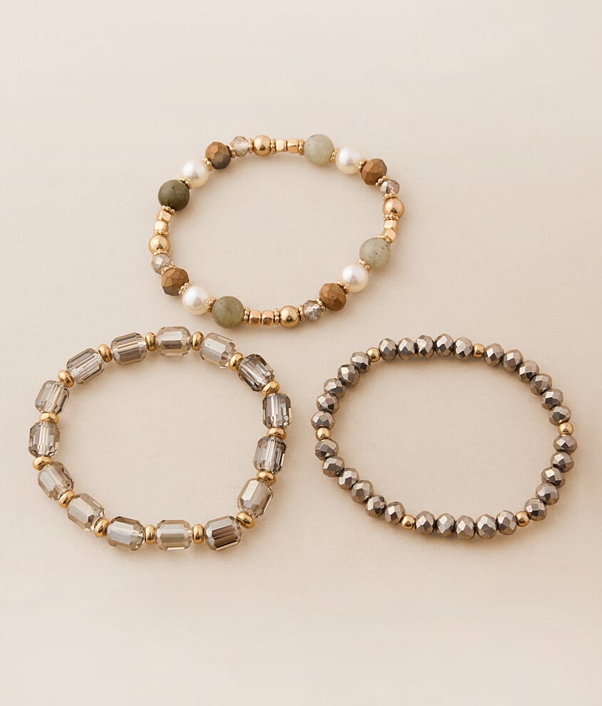 3 Pack Glitz Beaded Bracelet Set - thumbnail 2