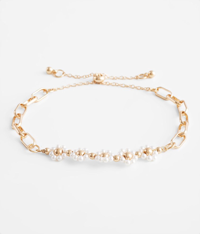 BKE Faux Pearl Flower Bracelet