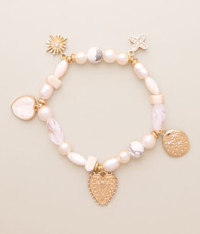 boutique by BKE Beaded Charm Bracelet front view