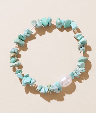 Sterling & Stitch Turquoise Stone Bracelet front view