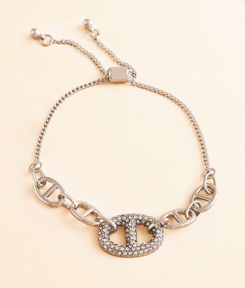 BKE Glitz Chain Slider Bracelet front view