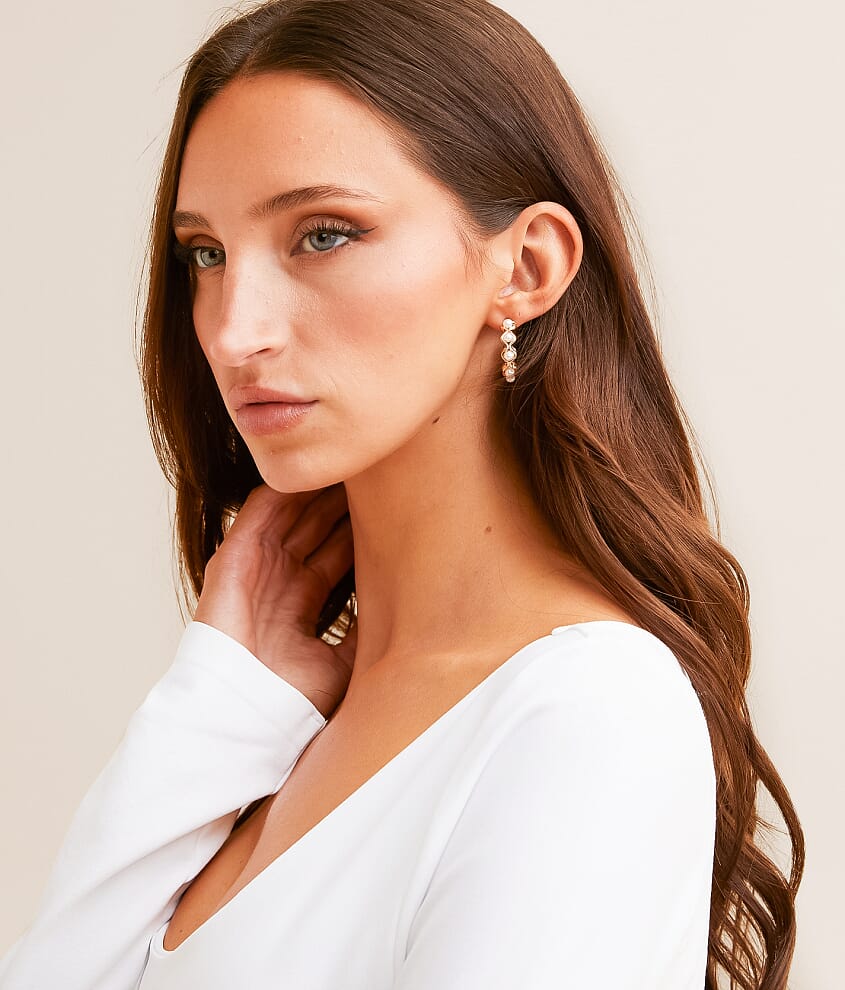 Faux Pearl Hoop Earring