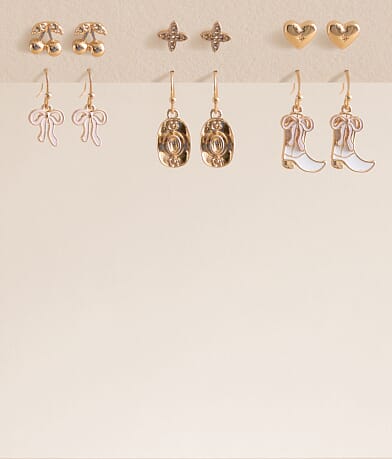 BKE 6 Pack Mixed Girly Earring Set front view