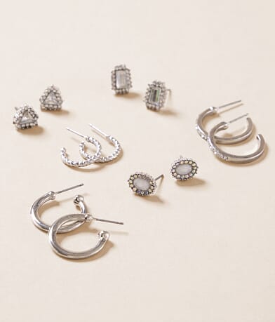 boutique by BKE 6 Pack Glitz Earring Set front view