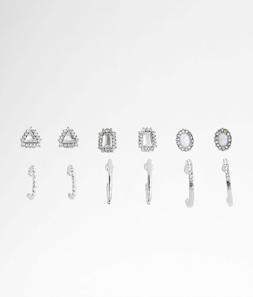 boutique by BKE 6 Pack Glitz Earring Set front view