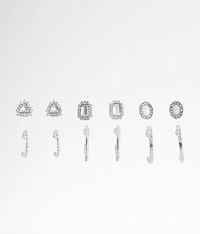 boutique by BKE 6 Pack Glitz Earring Set front view