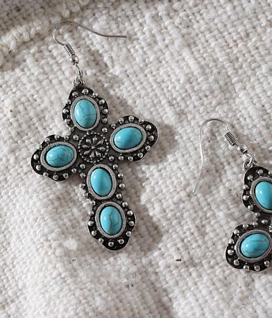 Sterling &amp; Stitch Western Cross Earring MISC_DETAIL_1