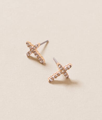 BKE Glitz Cross Earring front view