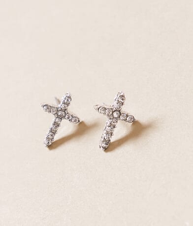 BKE Glitz Cross Earring front view