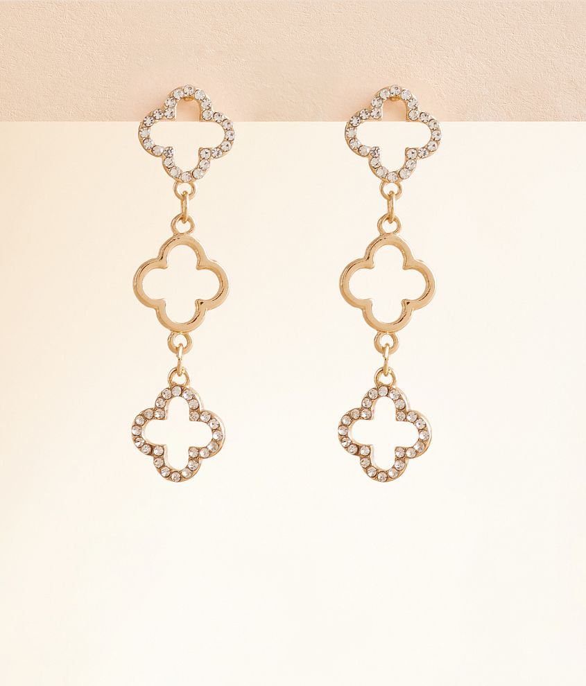 boutique by BKE Glitz Clover Drop Earring