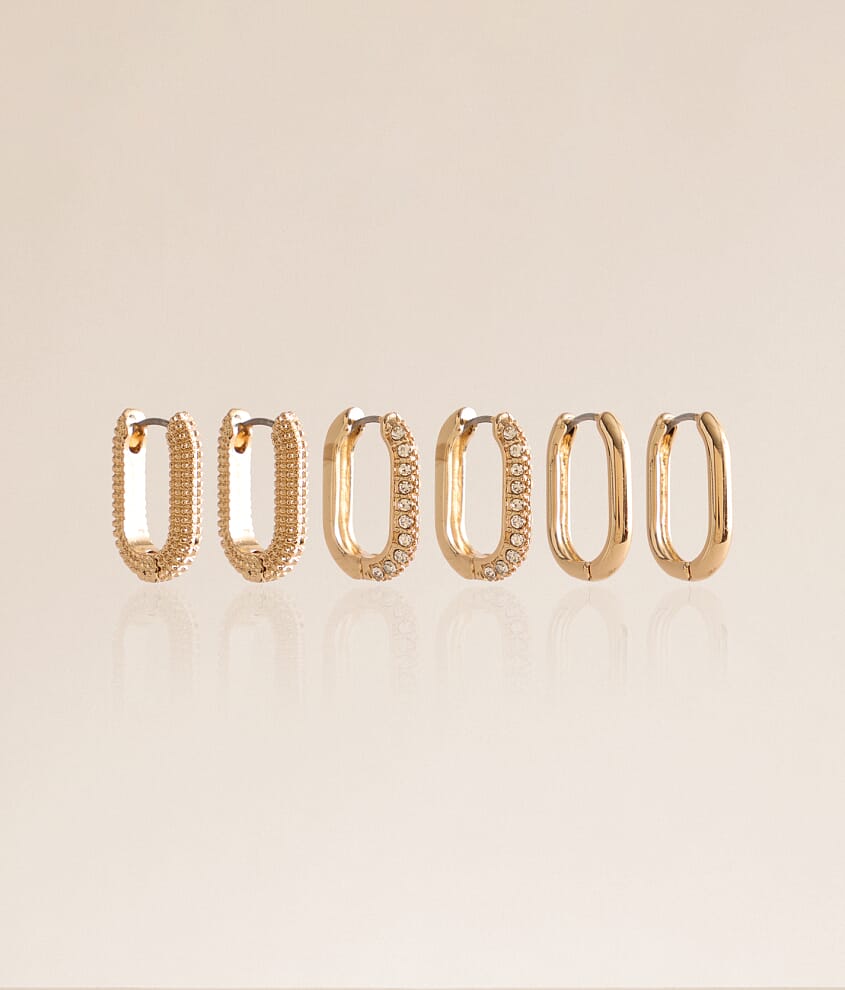 3 Pack Hoop Earring Set