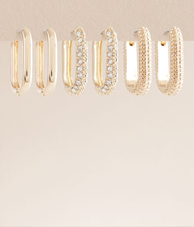 boutique by BKE 3 Pack Hoop Earring Set front view