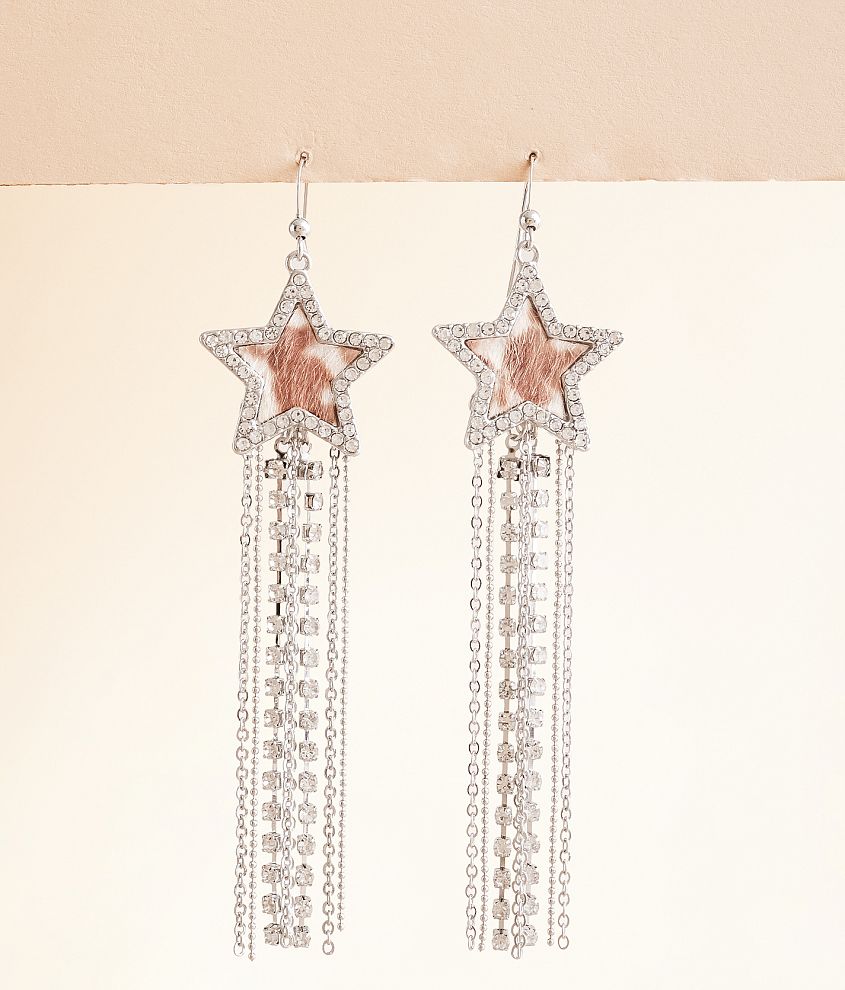 boutique by BKE Star Glitz Fringe Drop Earring