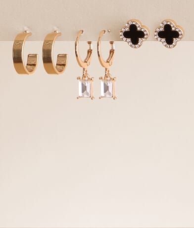 BKE 3 Pack Glam Earring Set front view