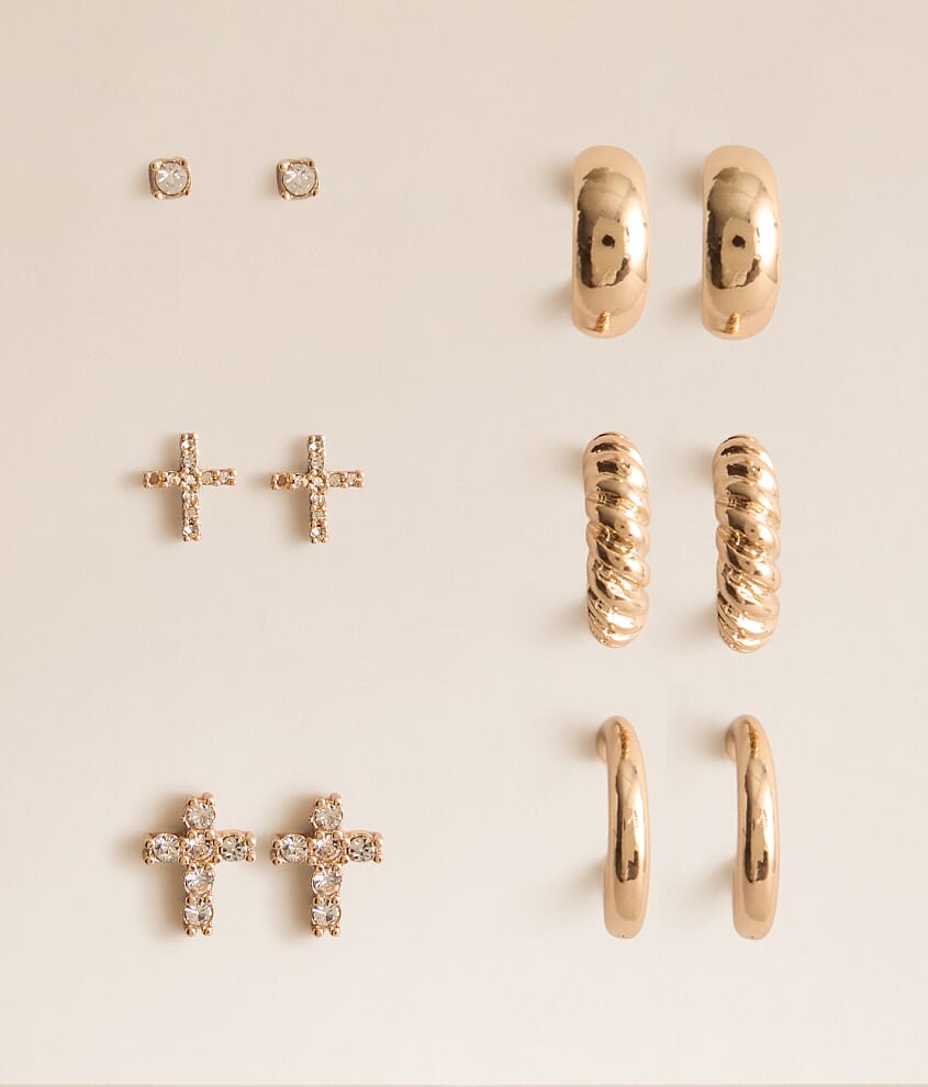 6 Pack Mixed Glitz Earring Set