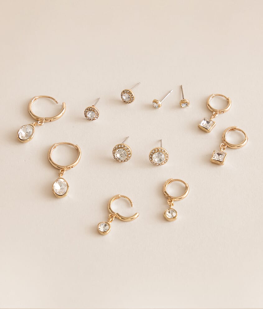 6 Pack Glitz Stud Earring Set