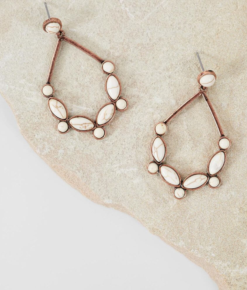 BKE Howlite Statement Earring front view