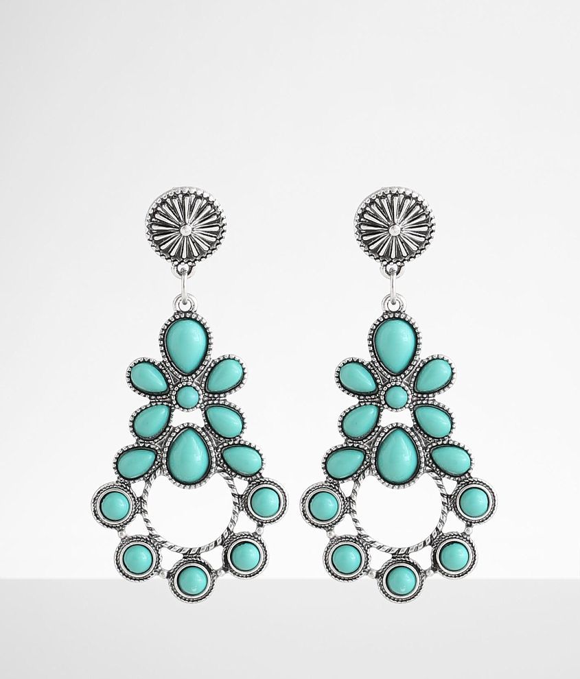 boutique by BKE Turquoise Statement Earring front view