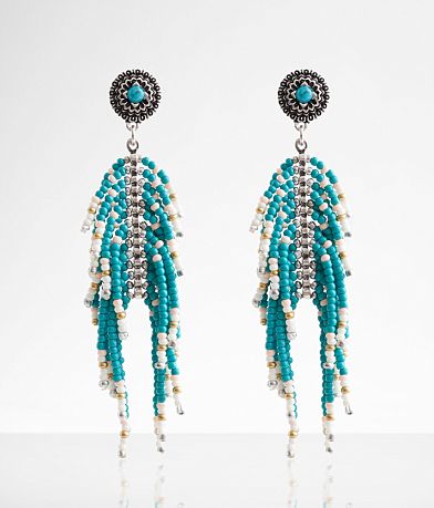 boutique by BKE Beaded Fringe Earring front view