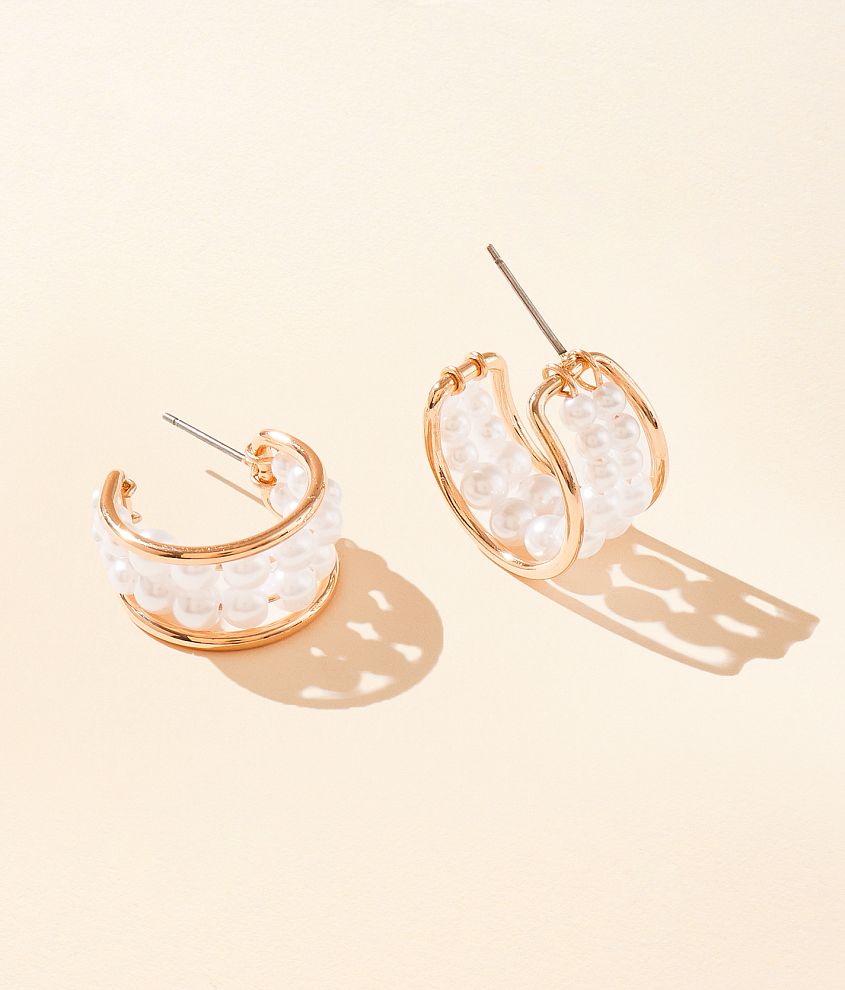 boutique by BKE Faux Pearl Hoop Earring