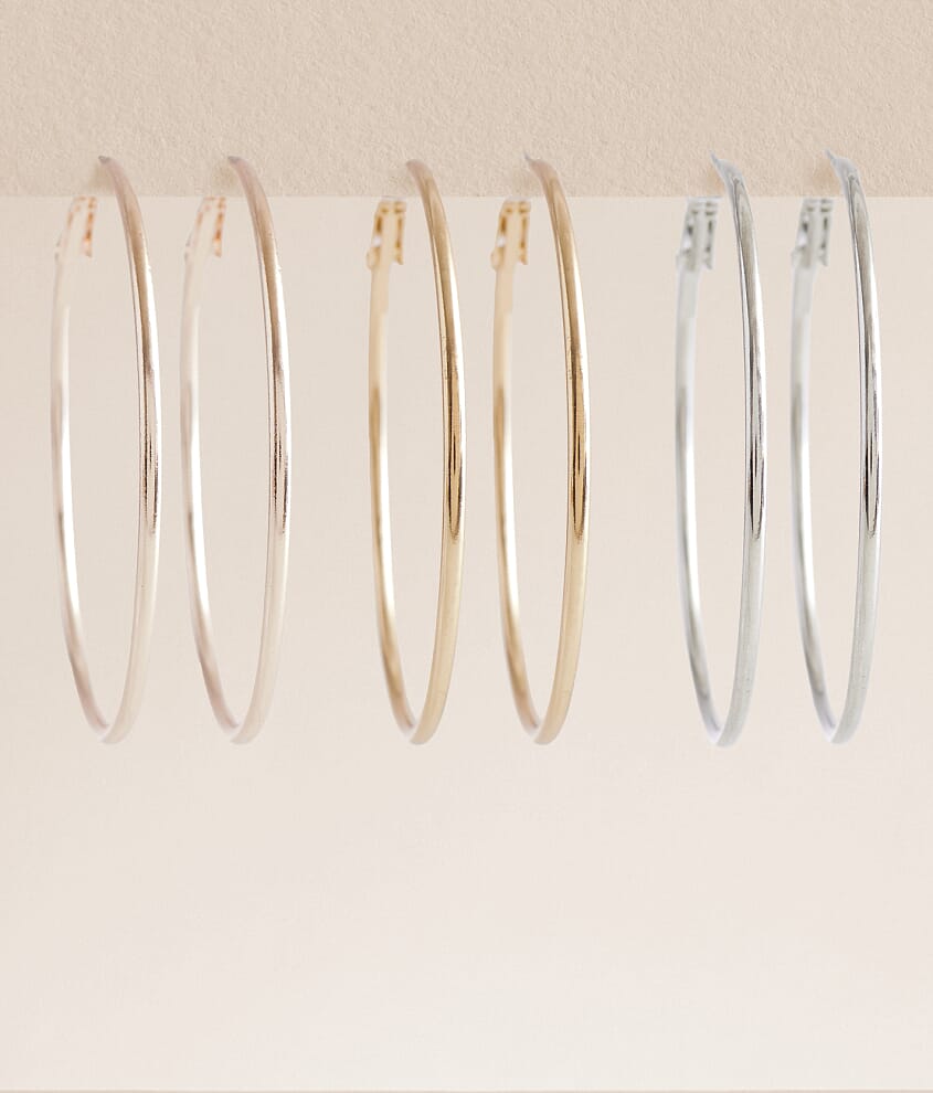 3 Pack Hoop Earring Set