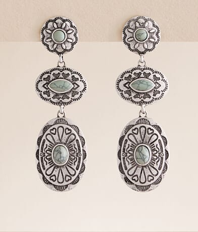 Sterling & Stitch Linear Western Earring front view