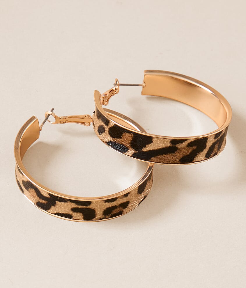 Cheetah Hoop Earring