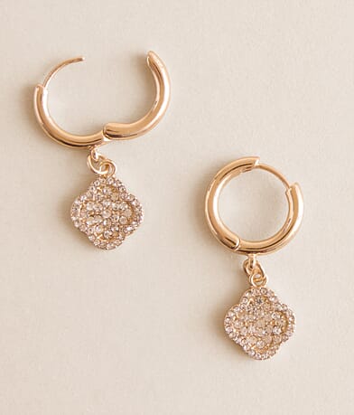 BKE Glitz Clover Earring front view