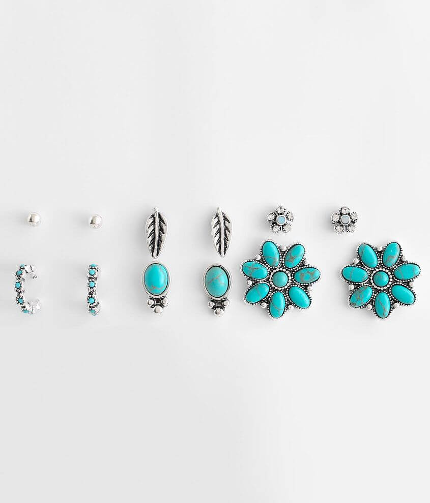 BKE 6 Pack Turquoise Earring Set front view
