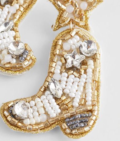 boutique by BKE Beaded Cowboy Boot Earring misc detail 1 view