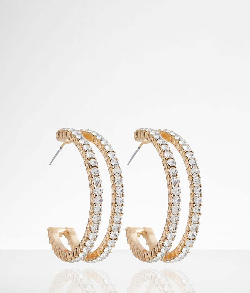 boutique by BKE Glitz Hoop Earring front view