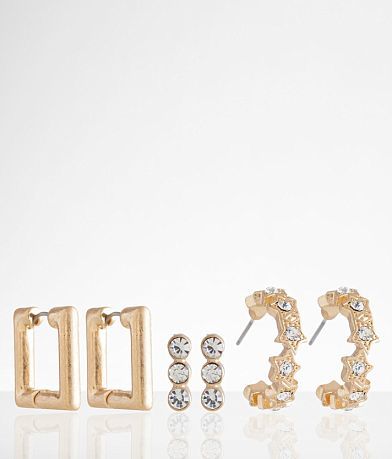 boutique by BKE 3 Pack Mixed Earring Set front view