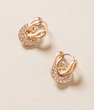 BKE Glitz Mini Hoop Earring front view