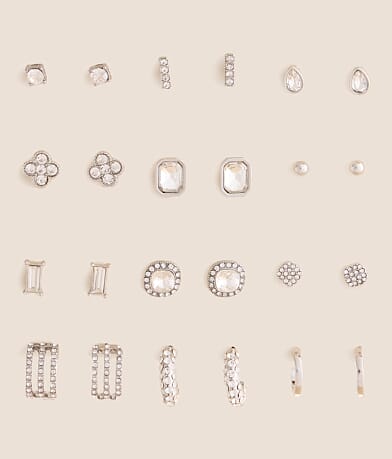 BKE 12 Pack Glitz Stud Earring Set front view