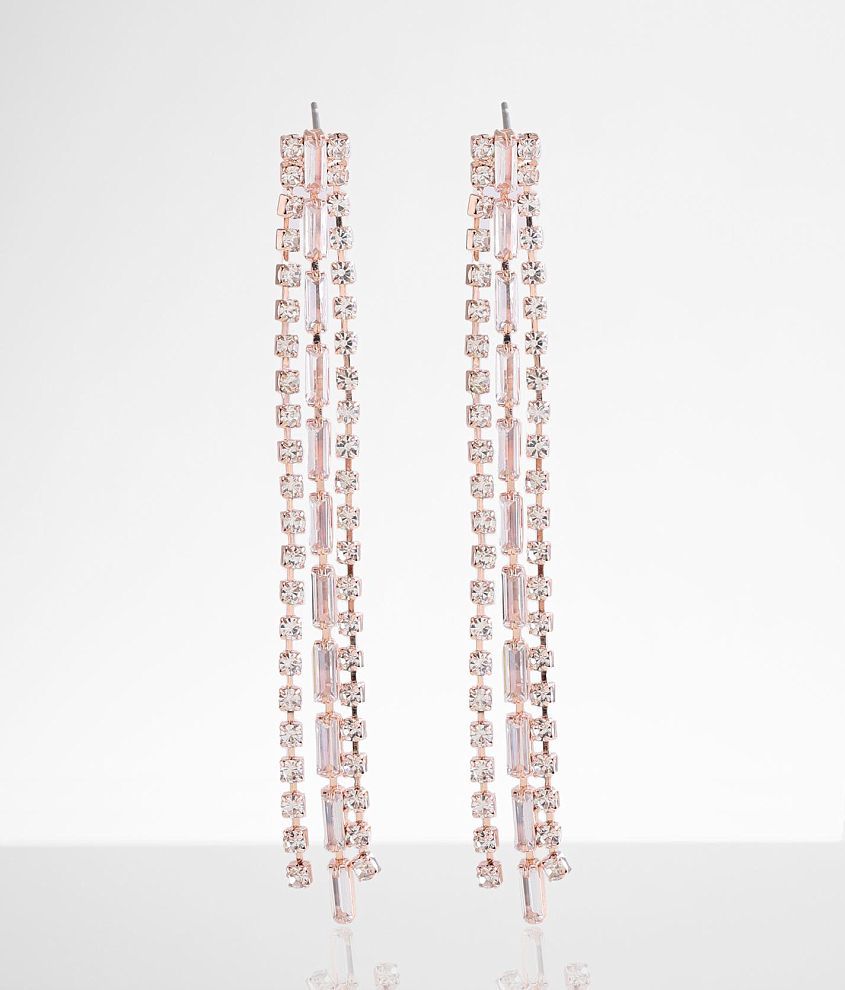 BKE Linear Rhinestone Earring - Women's Jewelry in Rose Gold | Buckle