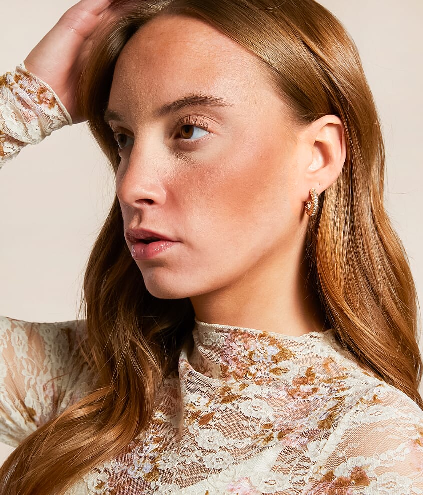 3 Pack Glitz Hoop Earring Set