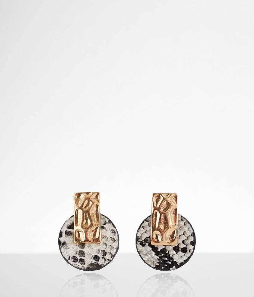 BKE Snake Print Stud Earring front view