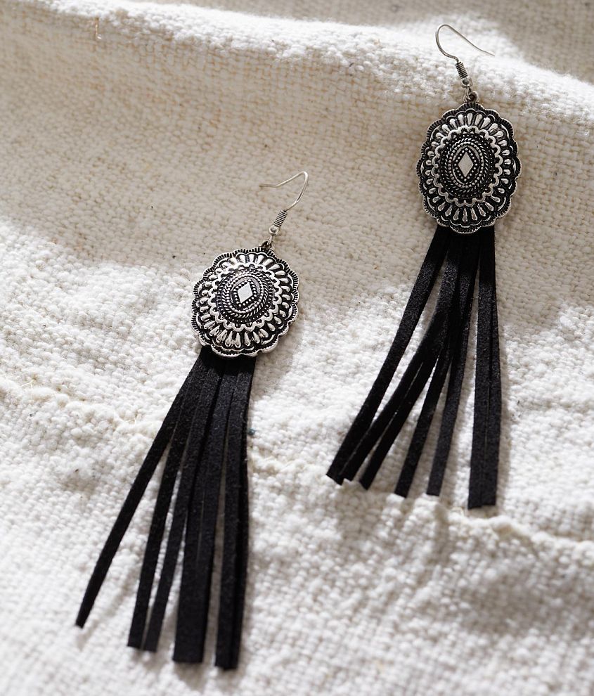 Sterling &#38; Stitch Western Fringe Drop Earring front view